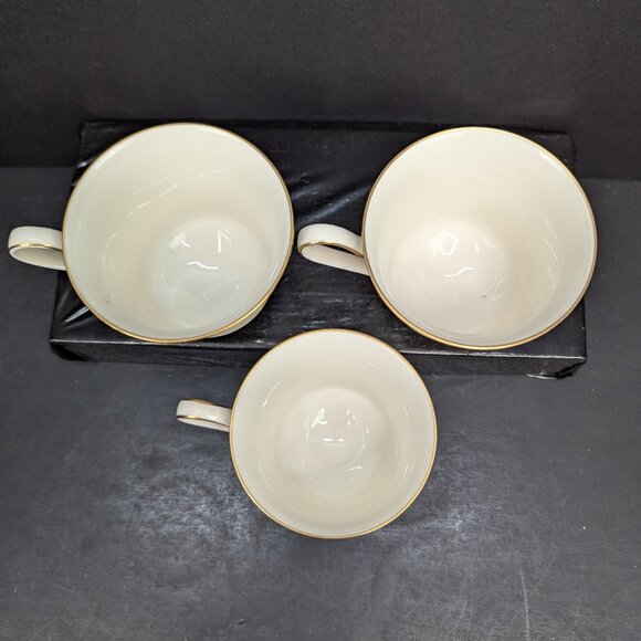 Noritake Japan Kingswood 7178 Footed Gold Trim 6 Oz Teacup Set of 3 - Picture 8 of 10